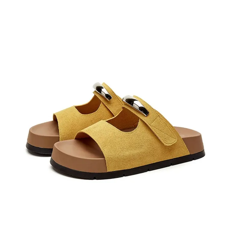 DAPHNE Rubber Sole Quiet Slide Slippers Women's-5