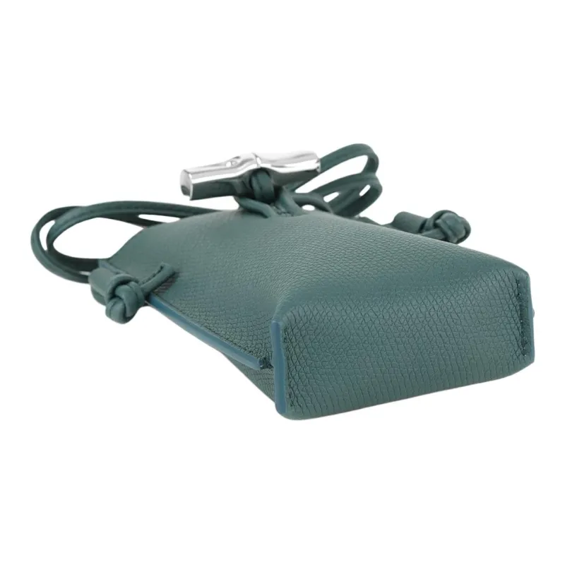 LONGCHAMP Le Roseau Cow Leather Crossbody Cell Phone Pouch Women's Blue Green-2