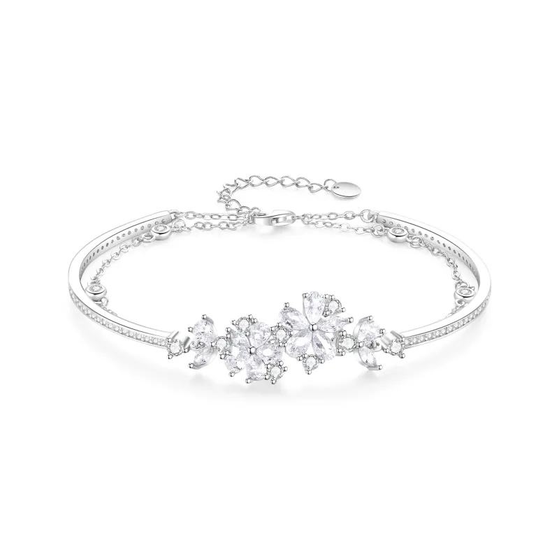 Lao Feng Xiang S925 Silver Bangles Women's-0