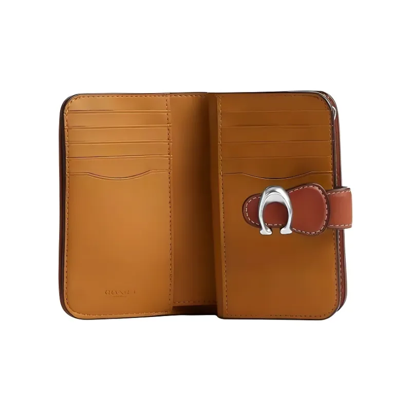 COACH Gloves Made Of Tanned Leather Coin Purses Wallets Women's Brown-1