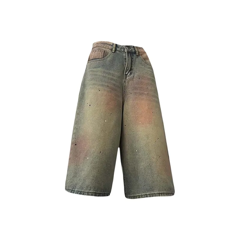 Anyveiw Denim Shorts Unisex Washed Color-0
