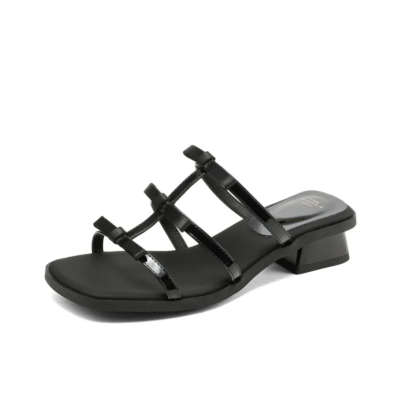 FMM Slide Slippers Women's Silver & Black/Black-5