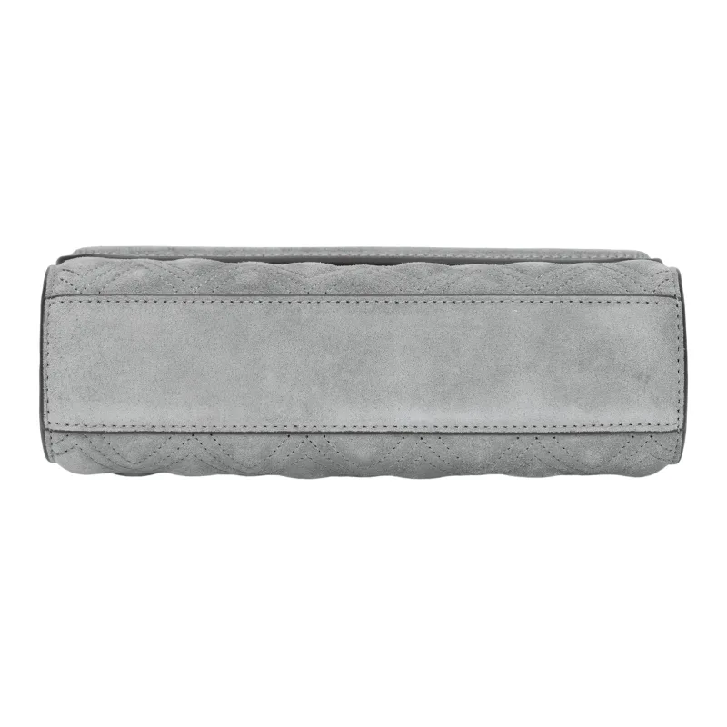 TORY BURCH Fleming Leather Crossbody Bag, Shoulder Bag Trumpets Women's Gray-3