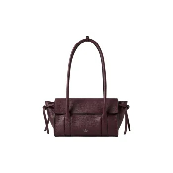 Mulberry Cow Leather Shoulder Bag Mini Women's Black Cherry