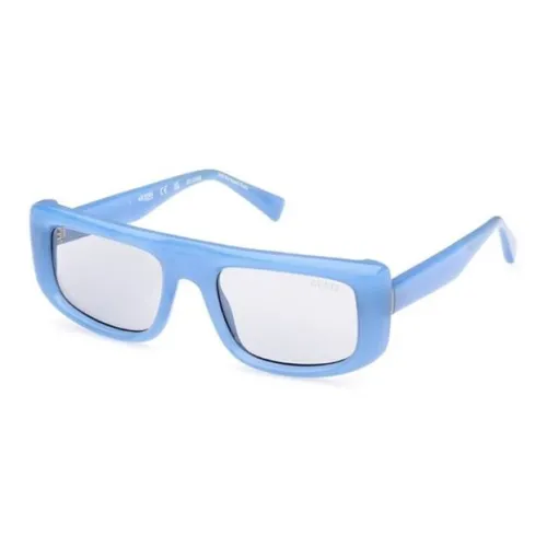 GUESS Injection Molded Rectangular Sunglasses Unisex Light Blue