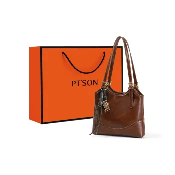 PT'SON Synthetic Leather Underarm Shoulder Bag, Handbag, Tote Bag Regular Women's Brown/Red