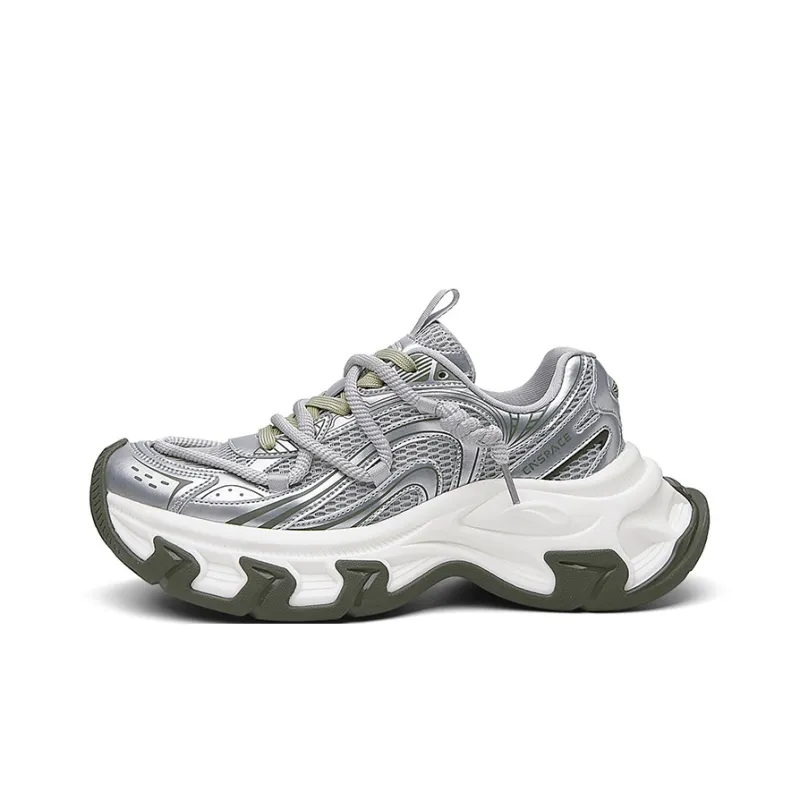 China Aerospace Breathable Lightweight Height Increasing Low Top Chunky Sneakers Men's-0
