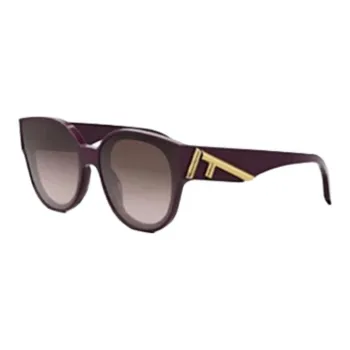 FENDI Plate Frame Oval Sunglasses Women's Purple