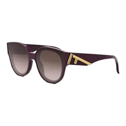 FENDI Plate Frame Oval Sunglasses Women's Purple