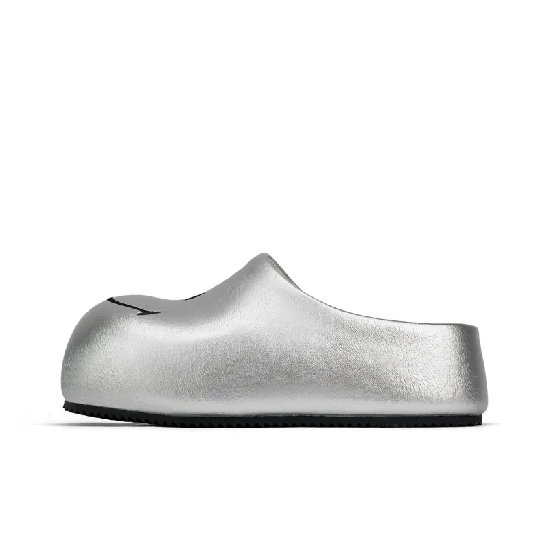 SMILEY Closed Toe Slippers Women's Liquid Silver-0