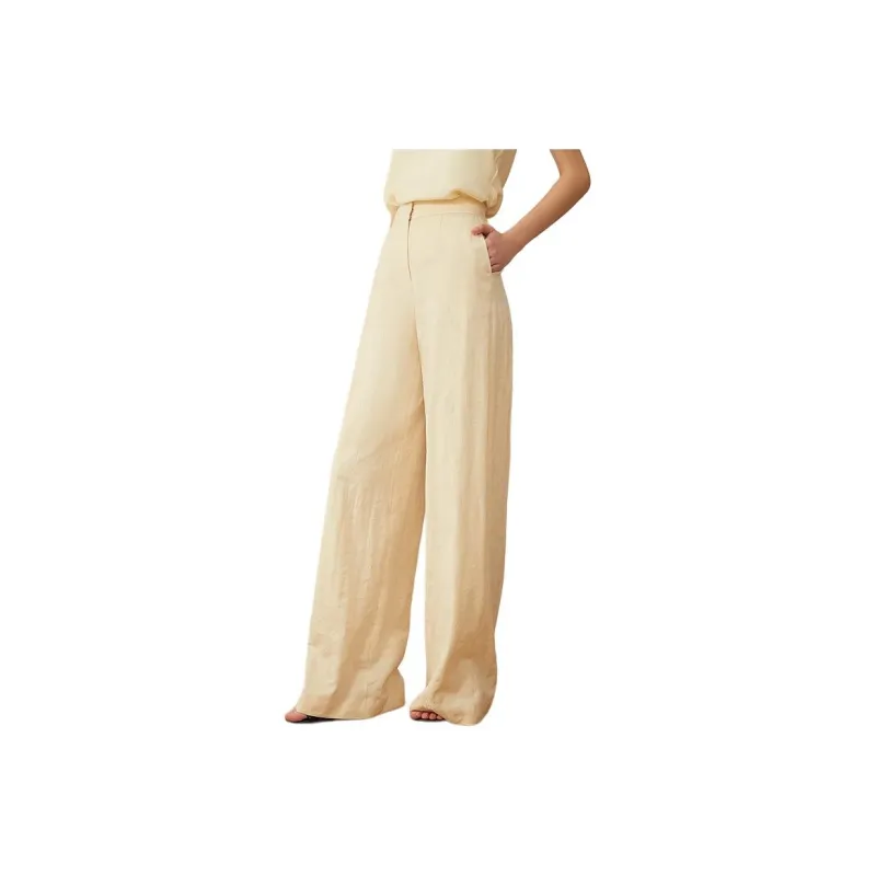 Yiner Casual Pants Women's Light Yellow-0