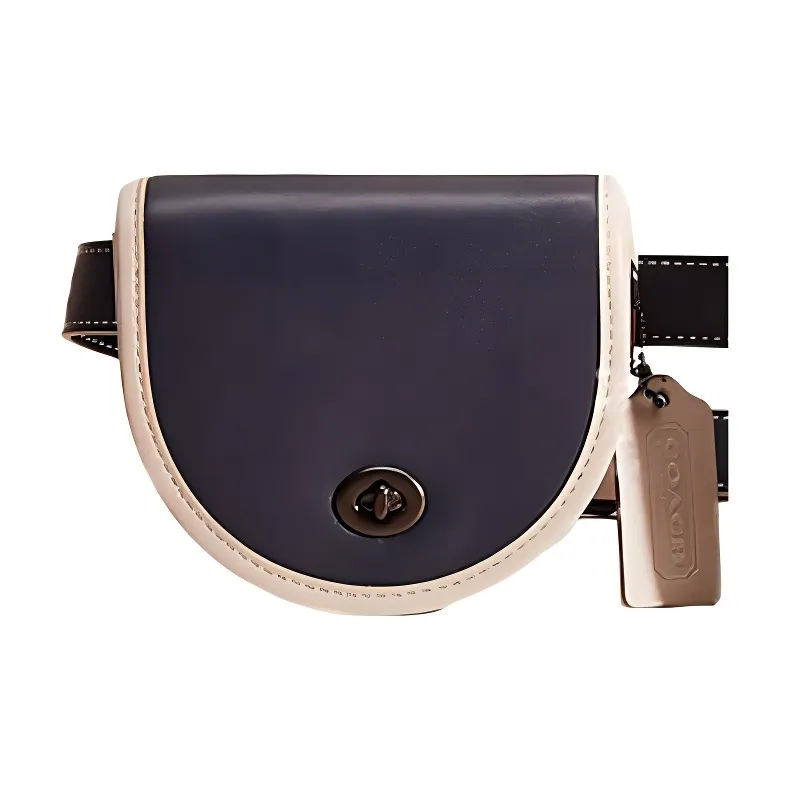 COACH Turnlock Leather Sling Bag Fanny Pack Mini Women's Blue/White-2