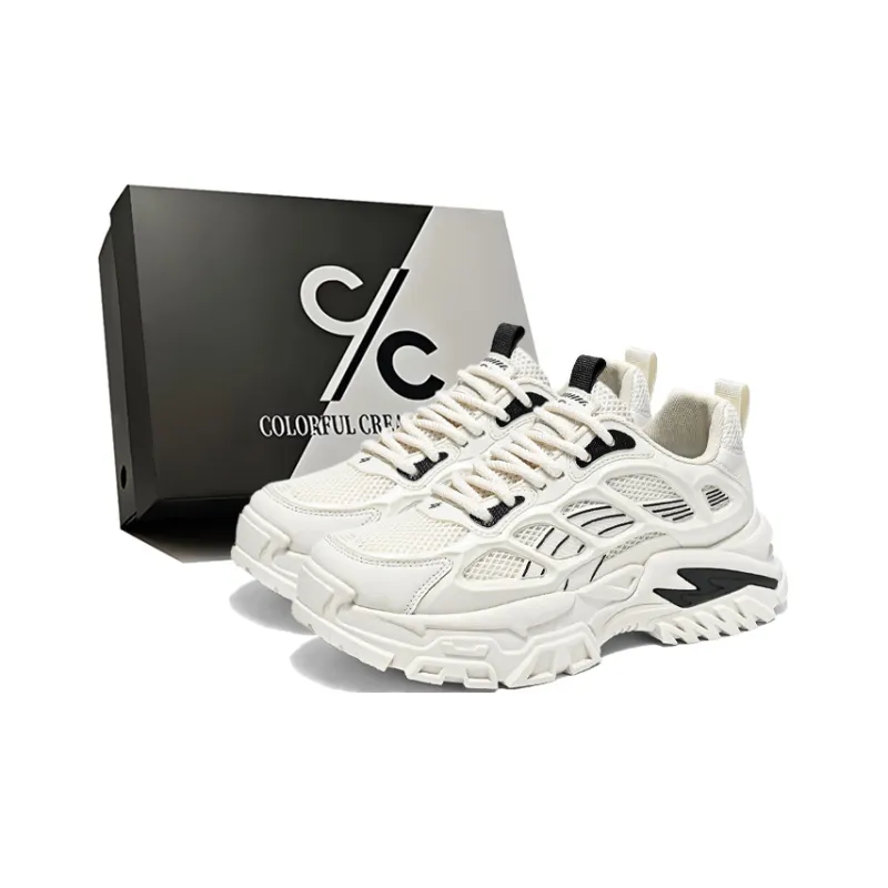 Colorful Creations Slip Resistant, Breathable, Lightweight, Height Increasing Low Top Chunky Sneakers Men's Box-12