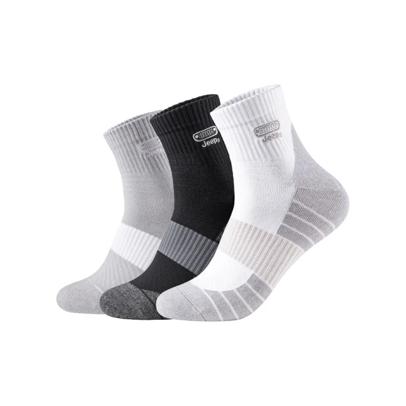 Jeep Mid Calf Socks Unisex 3 Pack-12
