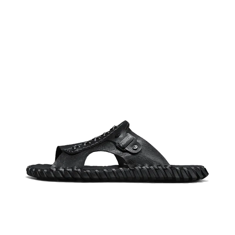 Dunnu Rubber Sole Slip Resistant Slide Slippers Men's-0