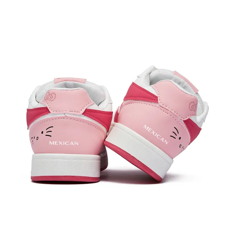 MEXICAN Low Top Skateboard Shoes Women's White Pink-3