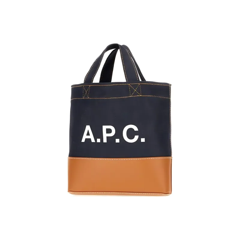 A.P.C Logo Printed Panelled Tote Bag-1