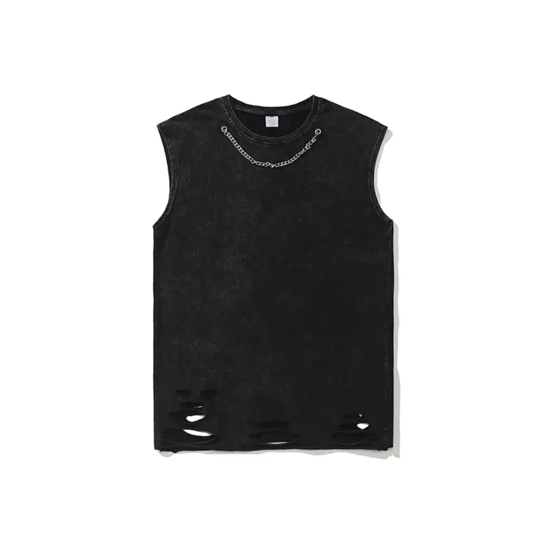 LUYUSHANYU Tank Tops Women's Washed Black-0