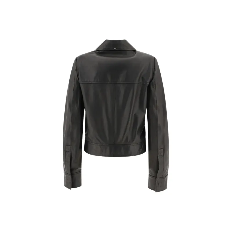 MaxMara Zip up Leather Jacket-1