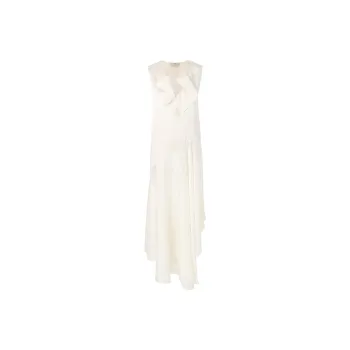 FENDI Asymmetric Bias Cut V Neck Dress
