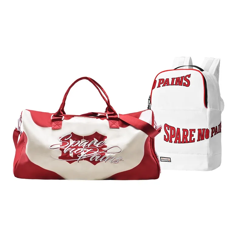 Spare No Pains. Polyester Handbag, Travel Bag, Gym Bag Tubas Unisex Red White-23