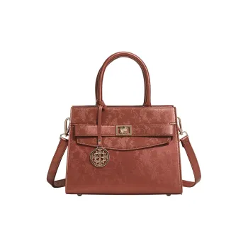 H YXIANG Microfiber Synthetic Leather Handbag Women's Brown Red