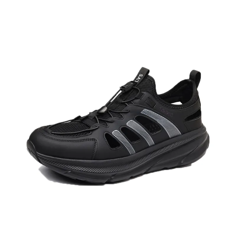 TELENT Breathable Cushioning River Trekking Shoes Men's Black-0