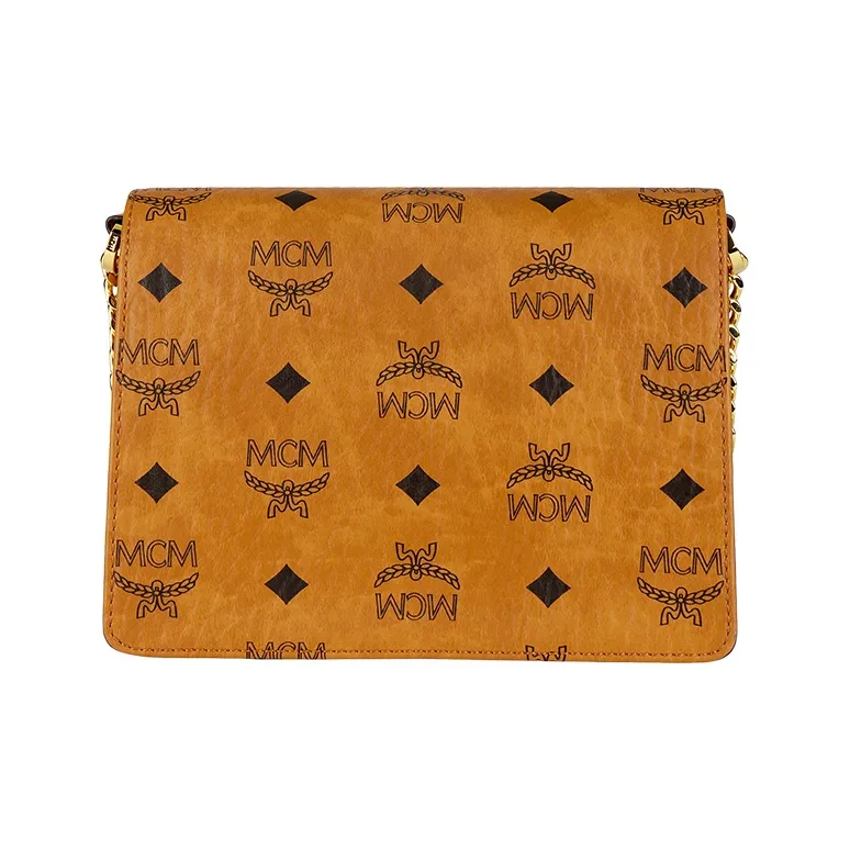 MCM Patricia Flap Lock Crossbody Mini Visetos Cognac-2