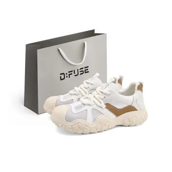 D FUSE SCANDINAVIA Abrasion Resistant Height Increasing Low Top Casual Shoes Women's Ecru