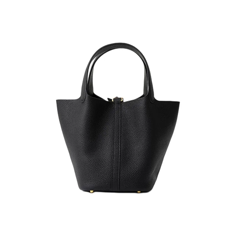 FION Cow Leather Handbag Women's Elephant Gray-7