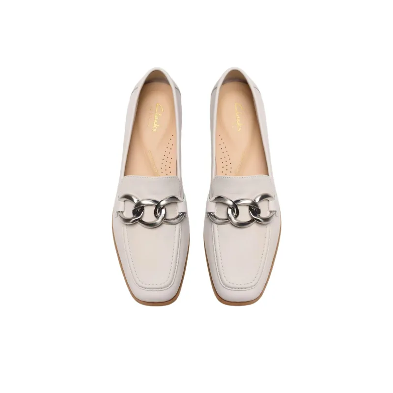 Clarks Sarafyna Iris Loafers 2cm Women's Ecru-3