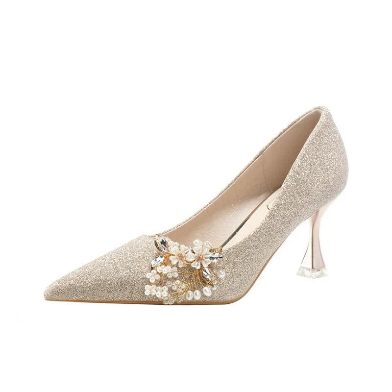 KATHRYN WILSON Slim Heel High Heels 7.5cm Women's Champagne-0