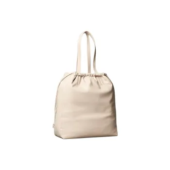 CALVIN KLEIN Artificial Leather Bucket Bag Handbag Tubas Women's Beige