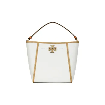 TORY BURCH McGraw Cow Leather Bucket Bag Handbag Small Size Women's White