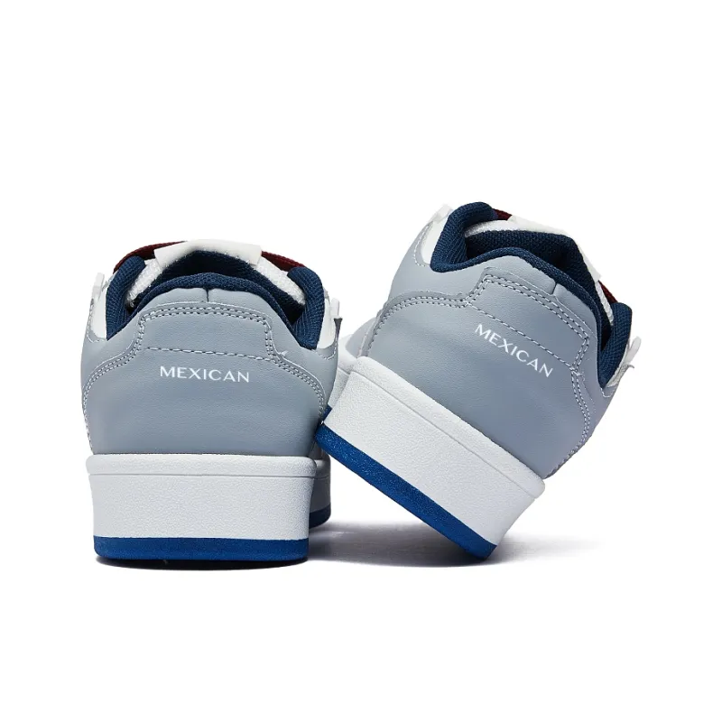 MEXICAN Slip Resistant, Abrasion Resistant, Lightweight, Breathable Low Top Skateboard Shoes Women's Blue Gray-4