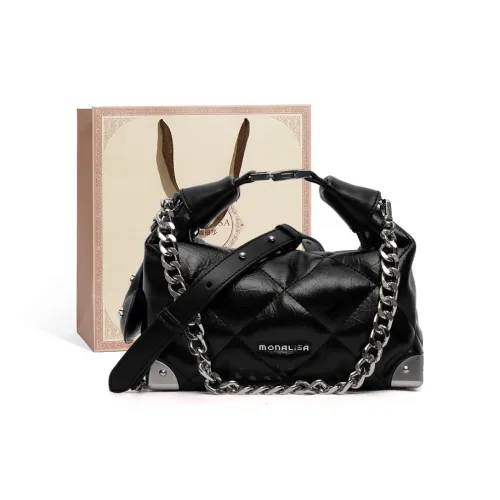 Monna Lisa Artificial Leather Handbag Medium Size Women's Black