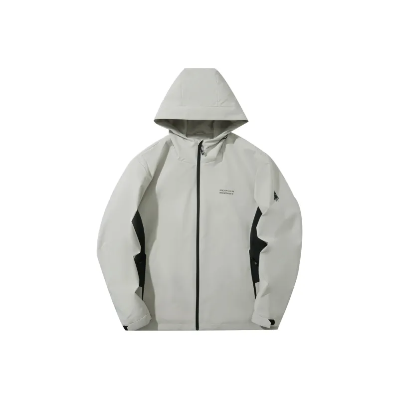 HLA Jackets Men Light Gray Splicing 93-0
