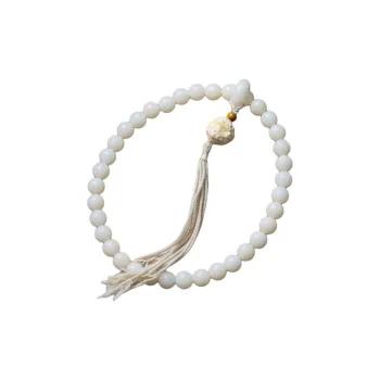 Lordship White Jade Bodhi Bead Chain Unisex