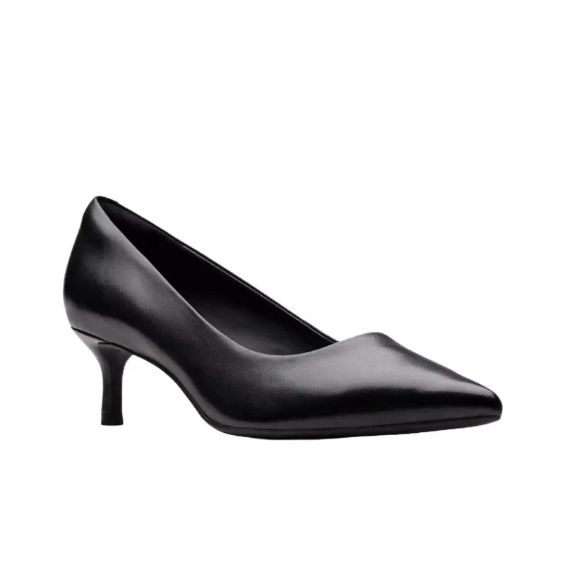 Clarks Zarey Court Slim Heel High Heels 5.5cm Women's Black-2