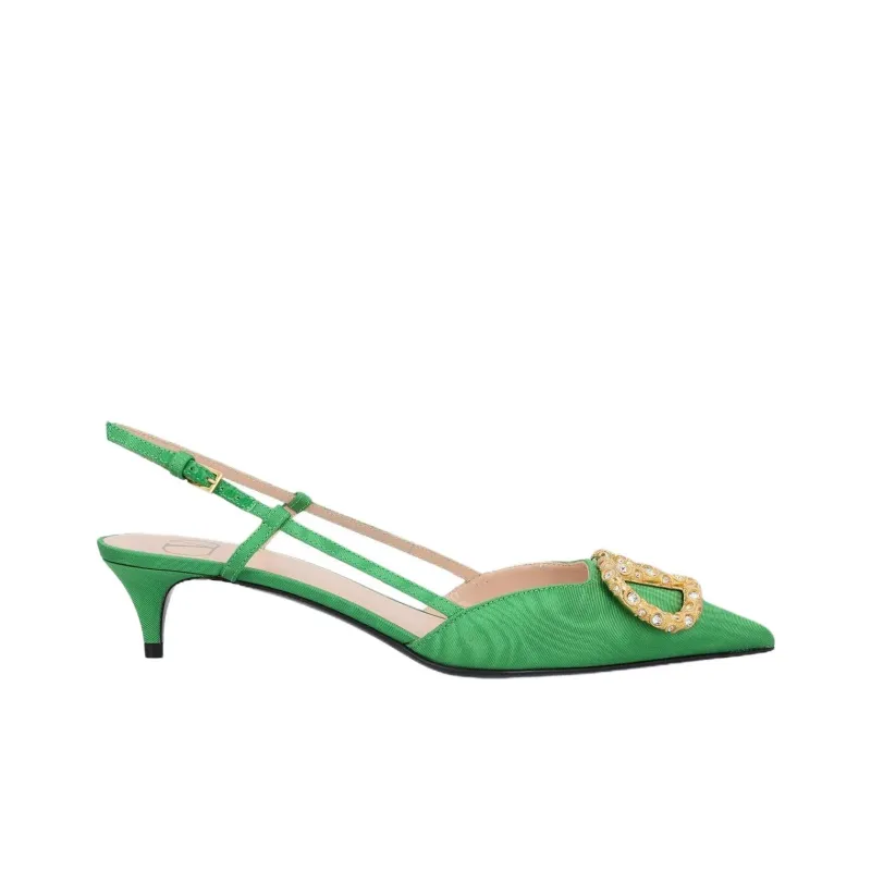 Valentino VLogo Signature Garavani Slim Heel High Heels 4cm Women's Green-1
