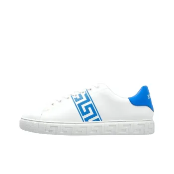 VERSACE Low Top Skateboard Shoes Men's White Blue