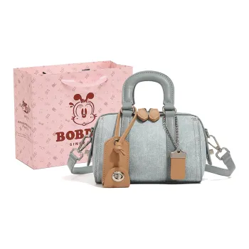 BOBDOG PU Boston Bag, Shoulder Bag, Crossbody Bag, Handbag Trumpets Women's Blue
