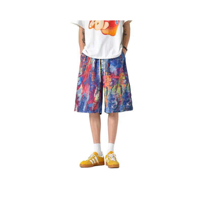 FORCEPULR Casual Shorts Unisex Rainbow Graffiti-0