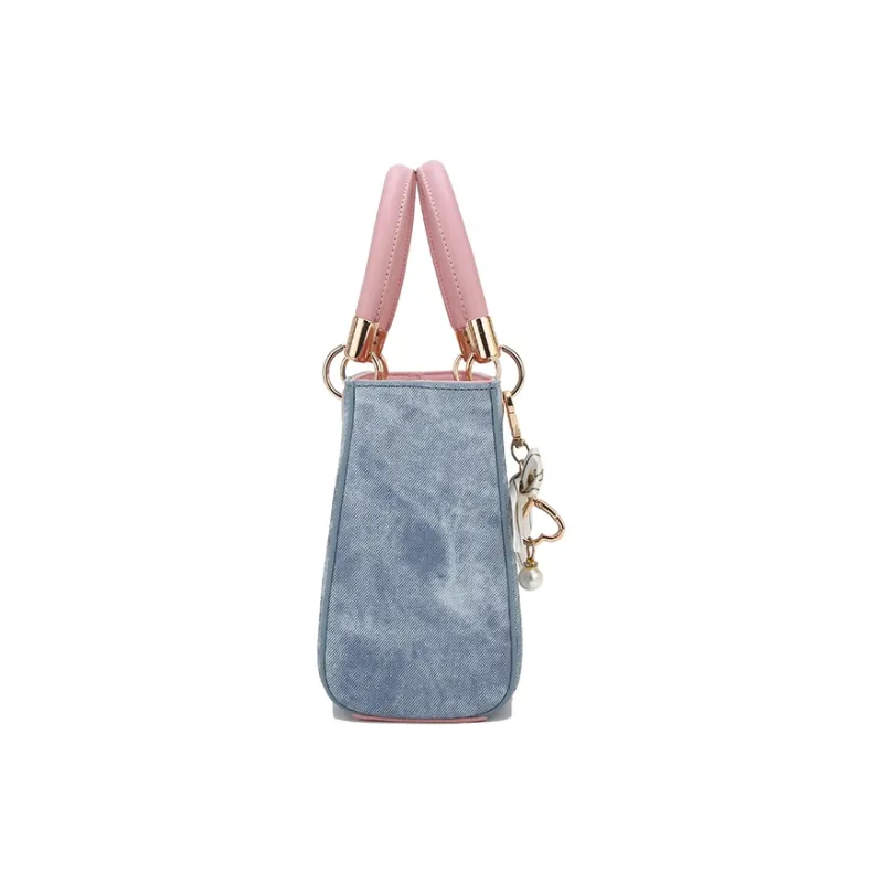 BUHOWE PU Handbag Women's Blue & Pink-2