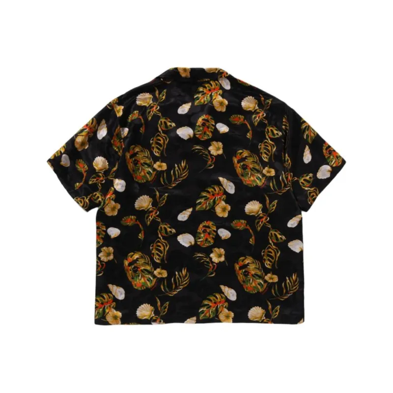 Bape Vacation Pattern Open Collar Ss Shirt-1