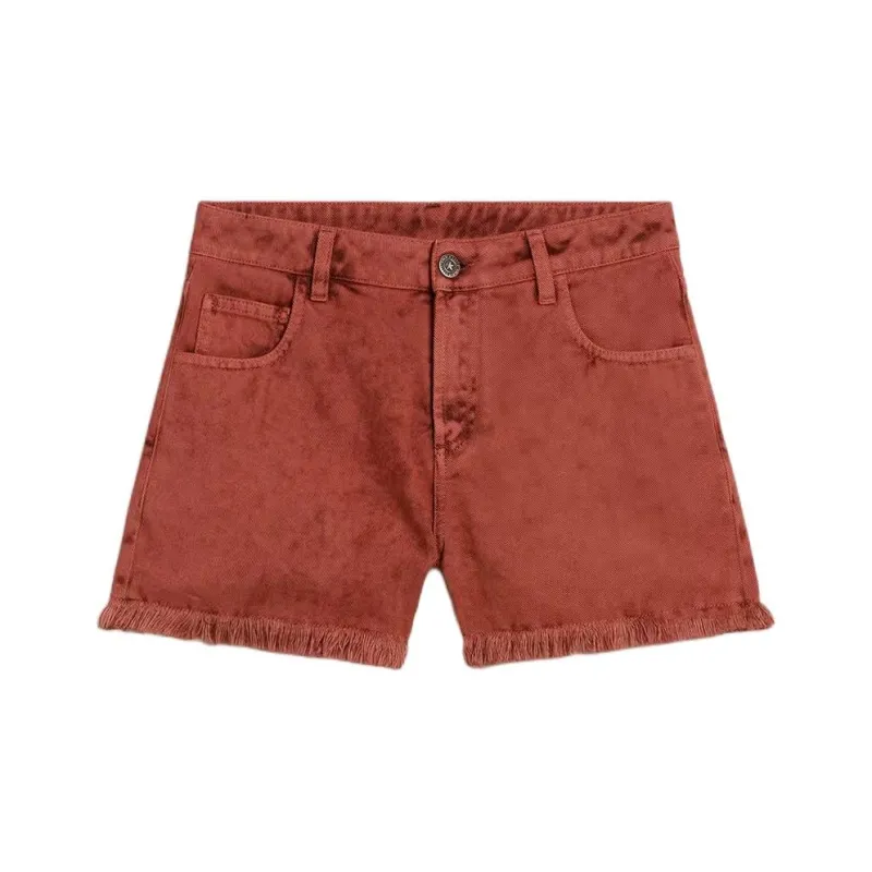 Golden Goose SS25 Denim Shorts Women's Brick Red-0