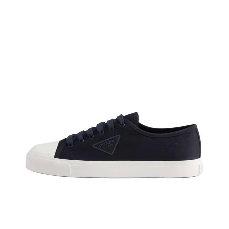 PRADA Low Top Canvas Shoes Men's Marine Blue-0