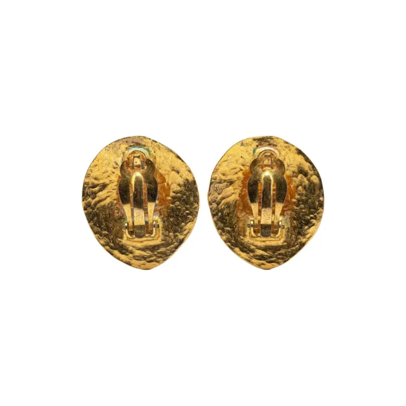 CHANEL Gold Plated Earrings Women's Gold-1