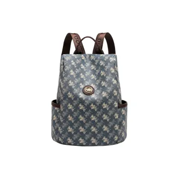 H YXIANG PVC Polyvinyl Chloride Backpack Women's Blue