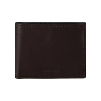 CALVIN KLEIN Cow Leather Wallet Men's Dark Brown
